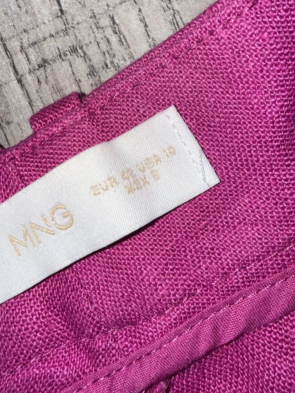 Mango Tailored Linen Dress Pants - Magenta Size 10